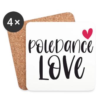 Pole Dance Dancer Poledancing Love Gift - Coasters (set of 4) - white - Front