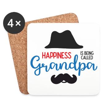 Happines is Being Called Grandpa - Coasters (set of 4) - white - Front