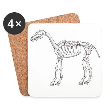 Un squelette de cheval - Dessous de verre (lot de 4) - blanc - Devant