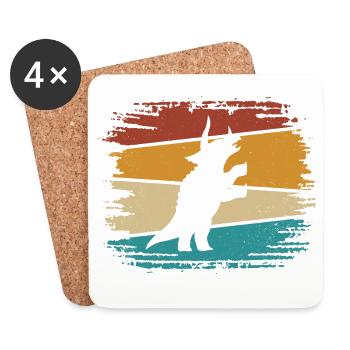 Dino Dinosaurier Triceratops - Untersetzer (4er-Set) - Weiß - Vorne