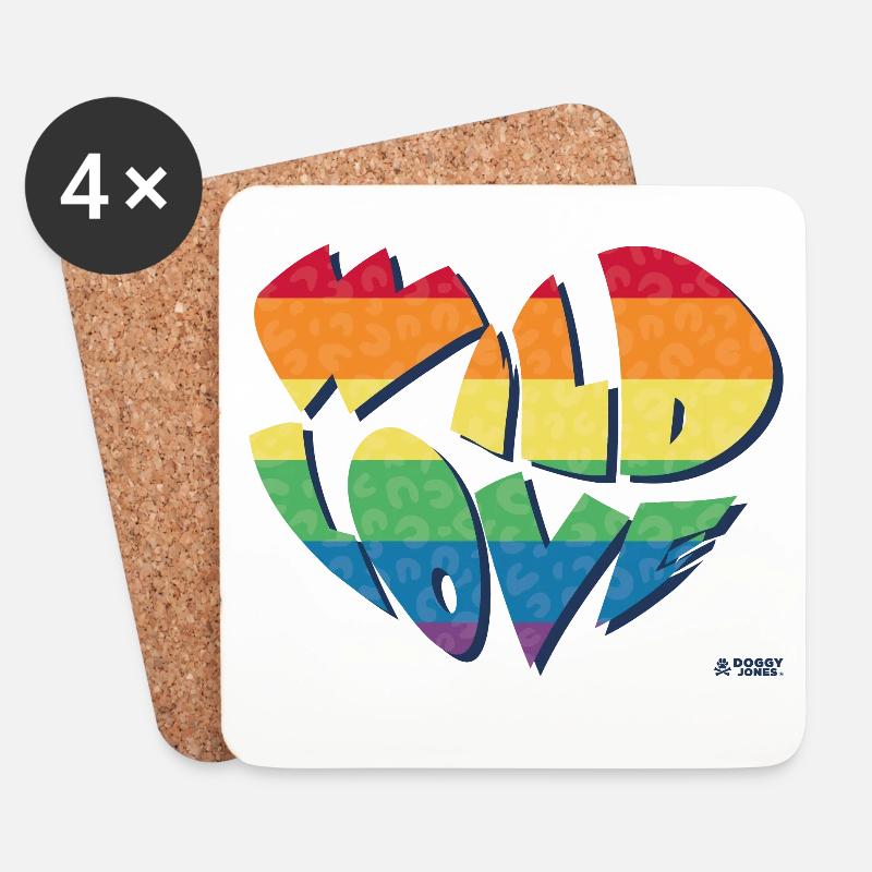 Wilde Liebe - Untersetzer (4er-Set) - Weiß