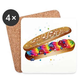 Illustration d’un éclair coloré rempli - Dessous de verre (lot de 4) - blanc - Devant