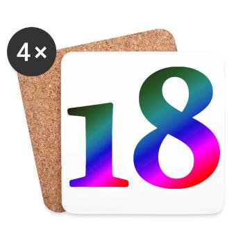 18, bunter farbverlauf, schenken - Untersetzer (4er-Set) - Weiß - Vorne