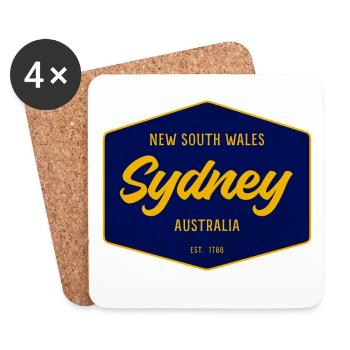 Sydney Sign Vintage Font - Coasters (set of 4) - white - Front