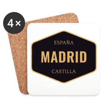 Badge Vintage Madrid Espagne - Dessous de verre (lot de 4) - blanc - Devant