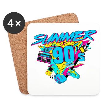 Été des années 90 Rétro - Dessous de verre (lot de 4) - blanc - Devant