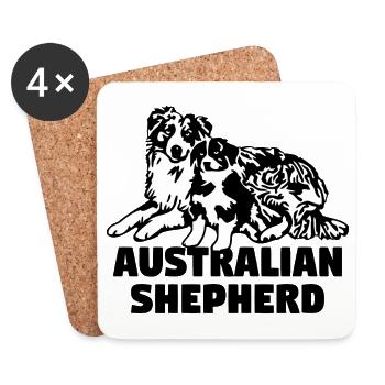 Australian Shepherd Generations - Coasters (set of 4) - white - Front