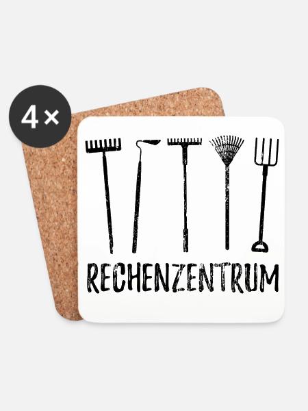 Rechenzentrum - Gärtner Garten Pflanzen - Untersetzer (4er-Set) - Weiß