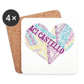 t-shirt Aci Castello t-shirt gift idea collage - Coasters (set of 4) - white - Front
