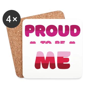 Lesbischer Stolz, ich zu sein - Pride Month - Untersetzer (4er-Set) - Weiß - Vorne