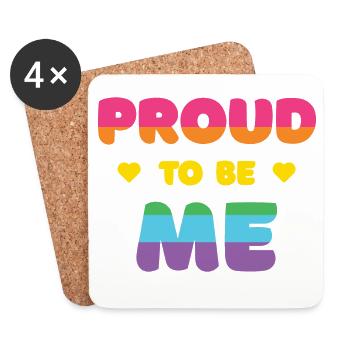 LGBTQ+ Fierté d’être moi - Mois de la fierté - Dessous de verre (lot de 4) - blanc - Devant