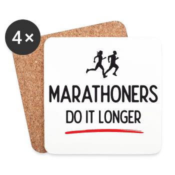 Les marathoniens le font plus longtemps - Dessous de verre (lot de 4) - blanc - Devant