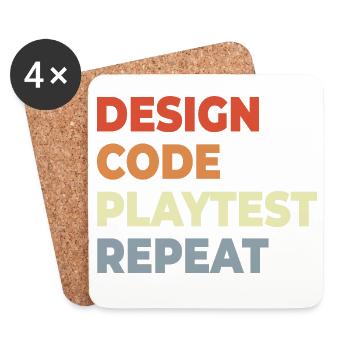 Game Development Workflow - Coasters (set of 4) - white - Front