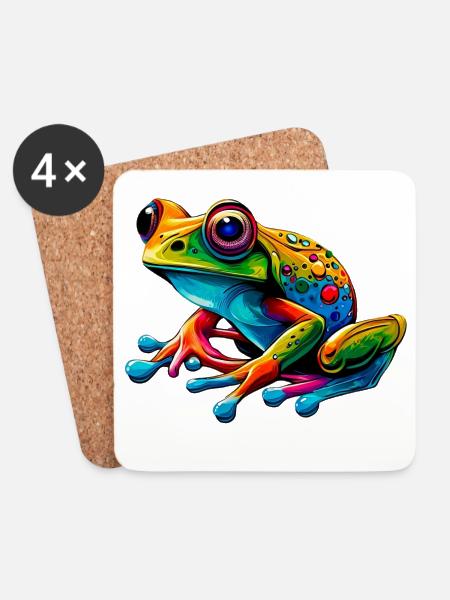 Frosch - Untersetzer (4er-Set) - Weiß