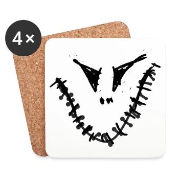 Gesicht,comic,halloween, Monster - Untersetzer (4er-Set) - Weiß - Vorne