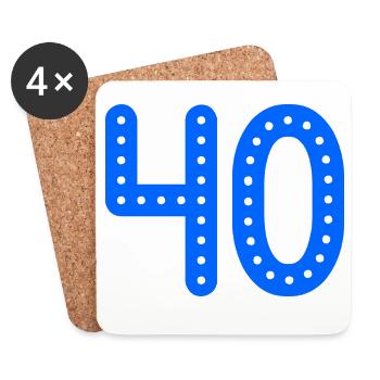 ANNIVERSARY. HAPPY BIRTHDAY. HAPPY BIRTHDAY. - Coasters (set of 4) - white - Front