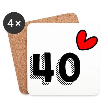 40. 40 YEARS. 40th ANNIVERSARY. 40TH ANNIVERSARY. - Coasters (set of 4) - white - Front