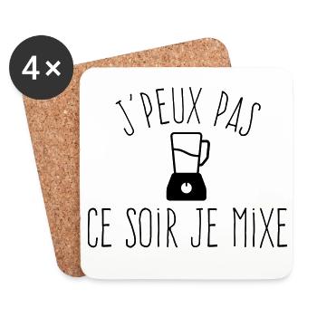J'peux pas je mixe - Humour Cuisine Blender - Dessous de verre (lot de 4) - blanc - Devant
