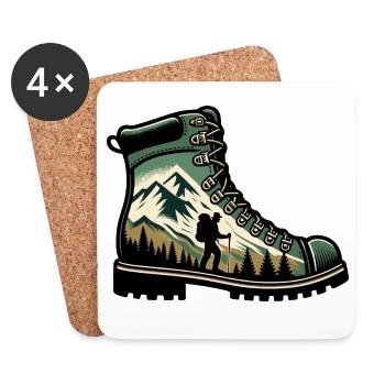 Hiking boots Mountain Trekkeur Randonneur - Coasters (set of 4) - white - Front