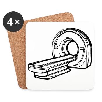 Radiologie Scanner IRM One Line Art Manip Radio - Dessous de verre (lot de 4) - blanc - Devant