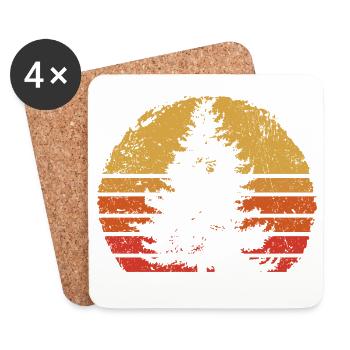 Sunset Pine Silhouette - Untersetzer (4er-Set) - Weiß - Vorne