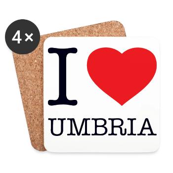 I LOVE UMBRIA Umbrien Italy Italien - Untersetzer (4er-Set) - Weiß - Vorne