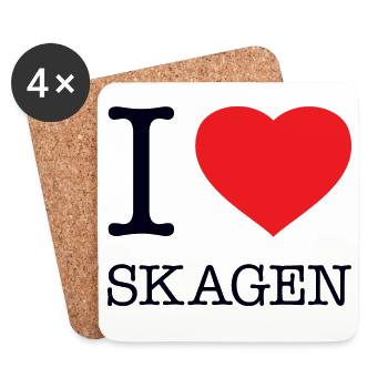 I LOVE SKAGEN - Coasters (set of 4) - white - Front