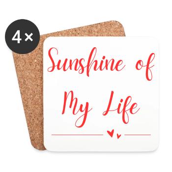 Le soleil de ma vie - Dessous de verre (lot de 4) - blanc - Devant