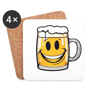 Bonne bière ! - Dessous de verre (lot de 4) - blanc - Devant