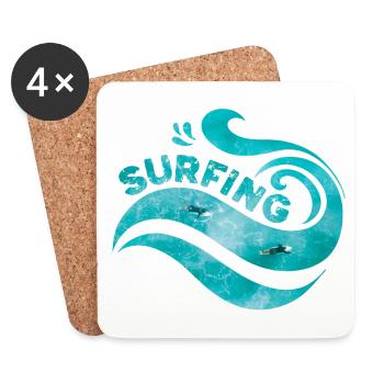 Surfing - Untersetzer (4er-Set) - Weiß - Vorne