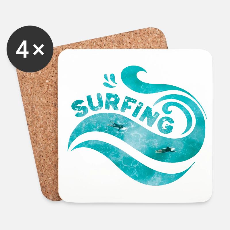 Surfing - Untersetzer (4er-Set) - Weiß