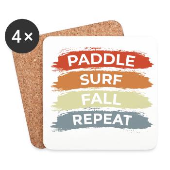 Dicton de surf - Dessous de verre (lot de 4) - blanc - Devant