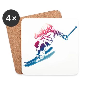 Vintage Skiers - Coasters (set of 4) - white - Front