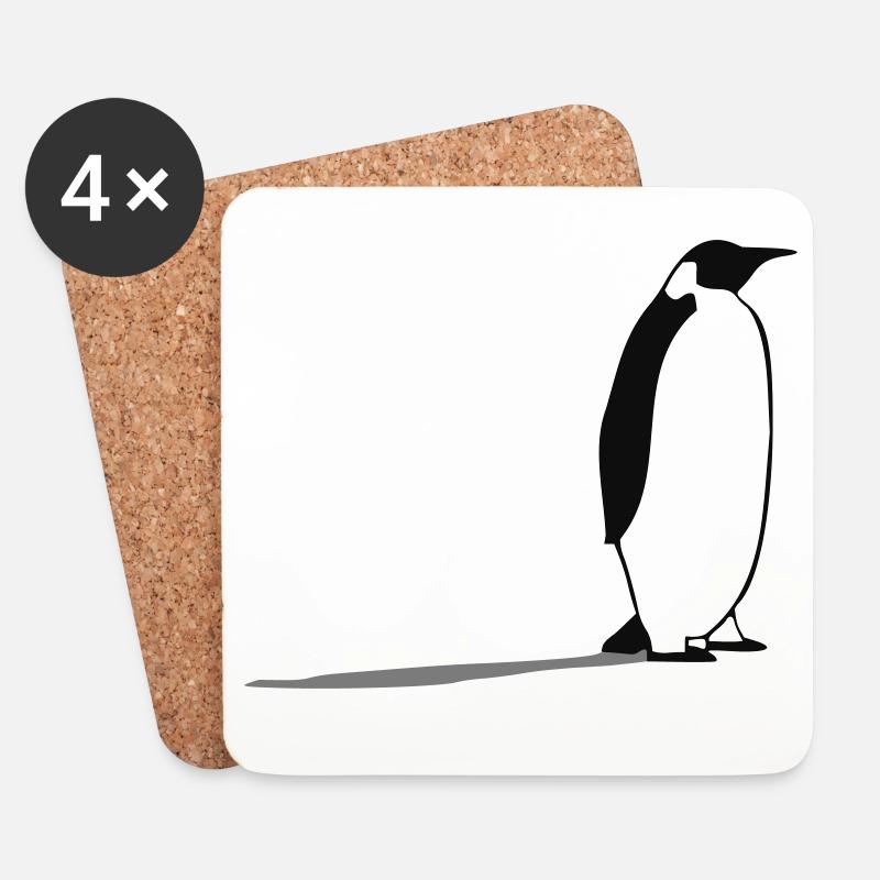 Pinguin - Untersetzer (4er-Set) - Weiß