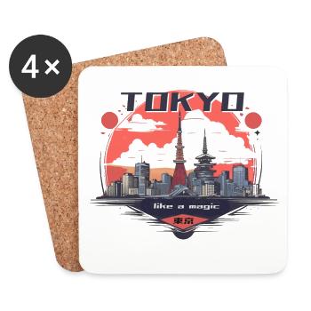 Tokyo City is Like a Magic - Untersetzer (4er-Set) - Weiß - Vorne