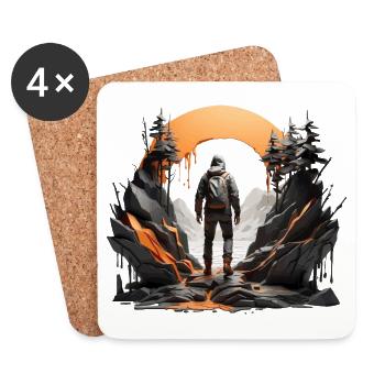 HIKERS OUTDOOR BUSHCRAFT HIKING - Coasters (set of 4) - white - Front