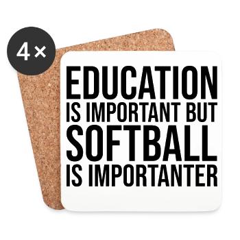 Softball - Coasters (set of 4) - white - Front