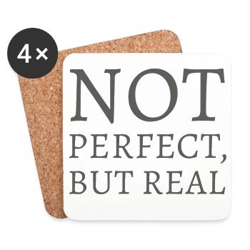 Nicht perfekt, doch real - Untersetzer (4er-Set) - Weiß - Vorne
