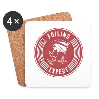 Vitage Label Wingfoiling - Coasters (set of 4) - white - Front