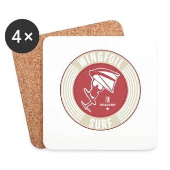 Étiquette Wingfoil Surf-Label - Dessous de verre (lot de 4) - blanc - Devant