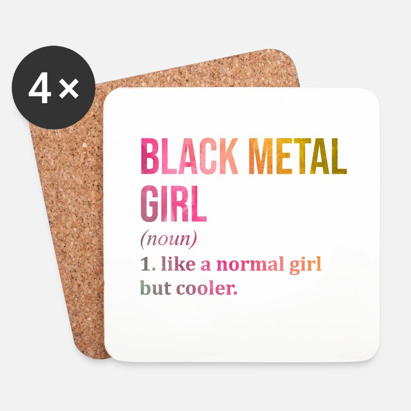 Black Metal - Untersetzer (4er-Set) - Weiß