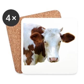 lustige Kuh Kuhkopf Geschenk Bauern Landwirte - Untersetzer (4er-Set) - Weiß - Vorne