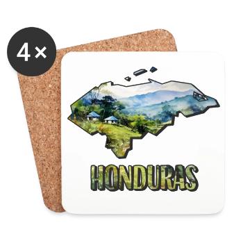 Aquarell Landkarte Honduras - Untersetzer (4er-Set) - Weiß - Vorne