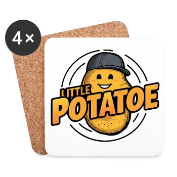 Funny Potato with Baseball Cap Vegan Vegetarian - Coasters (set of 4) - white - Front