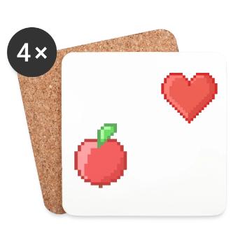 Les nerds adorent Apple Pi Pi Pi Dictons Math Pixel - Dessous de verre (lot de 4) - blanc - Devant