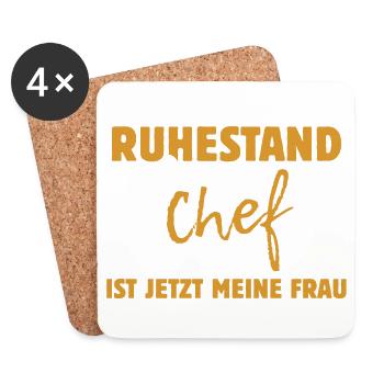 Ich bin im Ruhestand - einziger Chef meine Frau - Untersetzer (4er-Set) - Weiß - Vorne