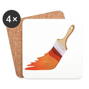 Painter Brushes - Coasters (set of 4) - white - Front