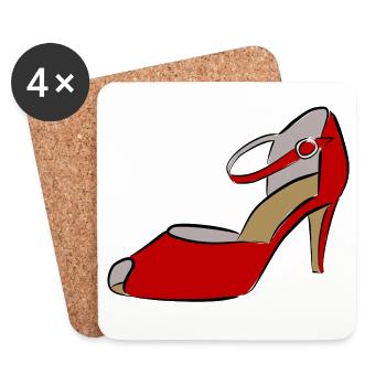 Schuh Damenschuh - Untersetzer (4er-Set) - Weiß - Vorne