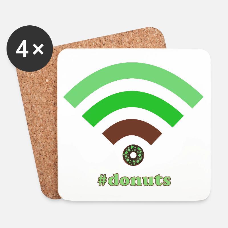 Beignets Wifi - Dessous de verre (lot de 4) - blanc