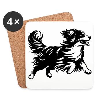 Kooikerhondje - Dessous de verre (lot de 4) - blanc - Devant